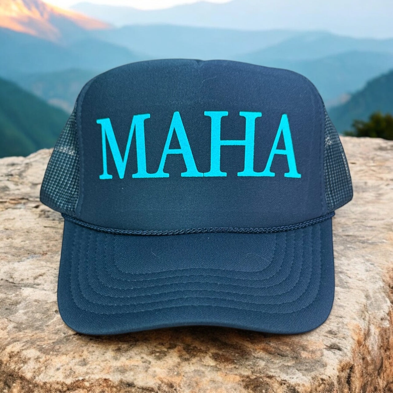 MAHA (turquoise velvet) - Navy Trucker