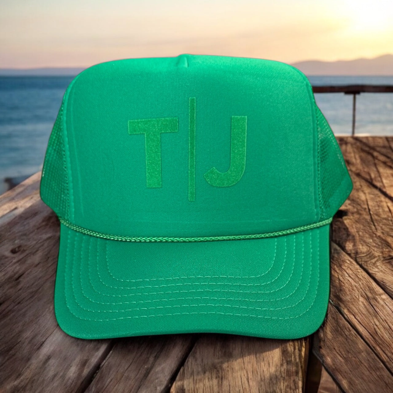 Tonal Monogram - Green Trucker