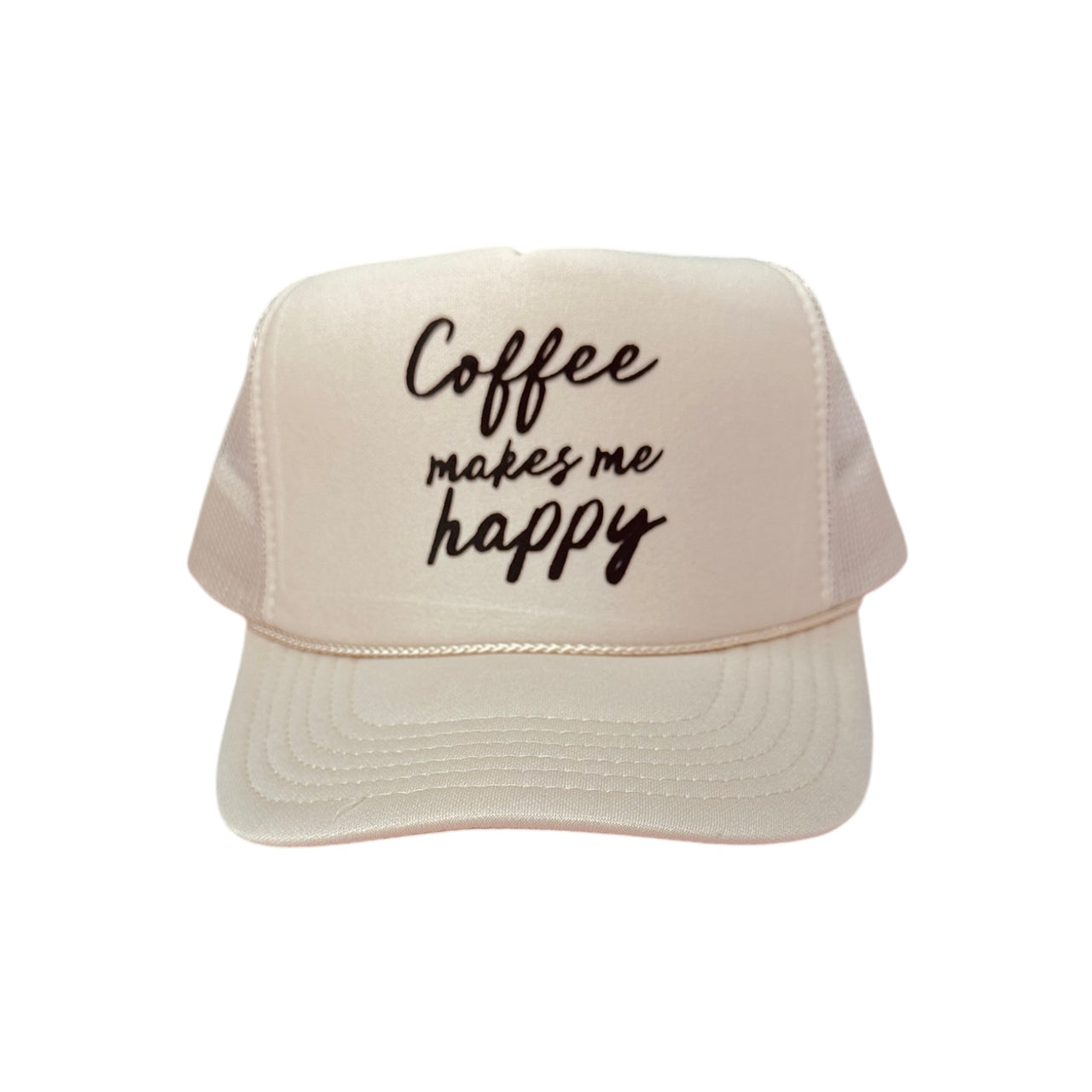 'Coffee makes me happy' Khaki Trucker