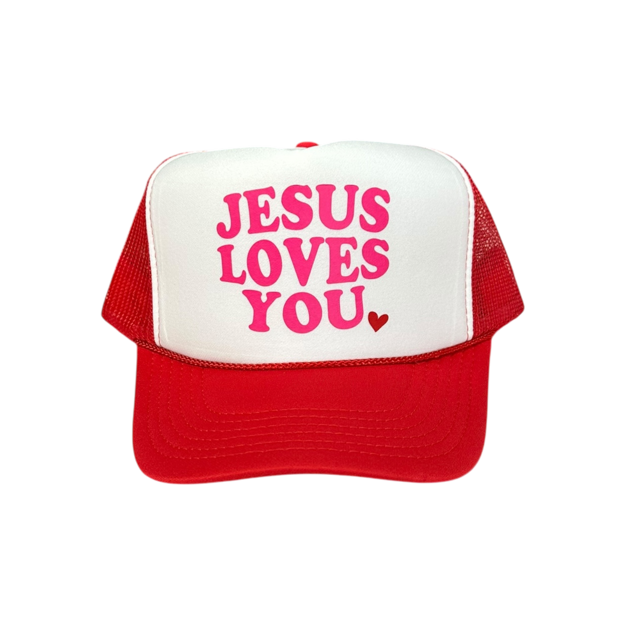 Jesus Loves You - White/Red Trucker