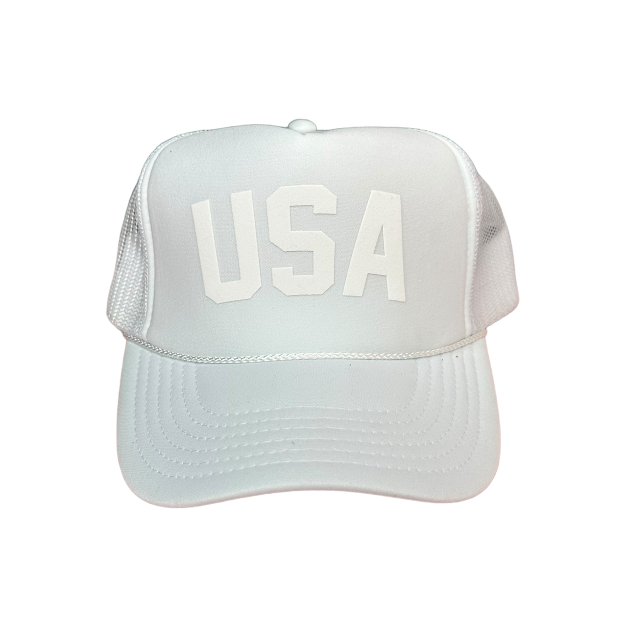 TOT Trucker - USA - (White on White)