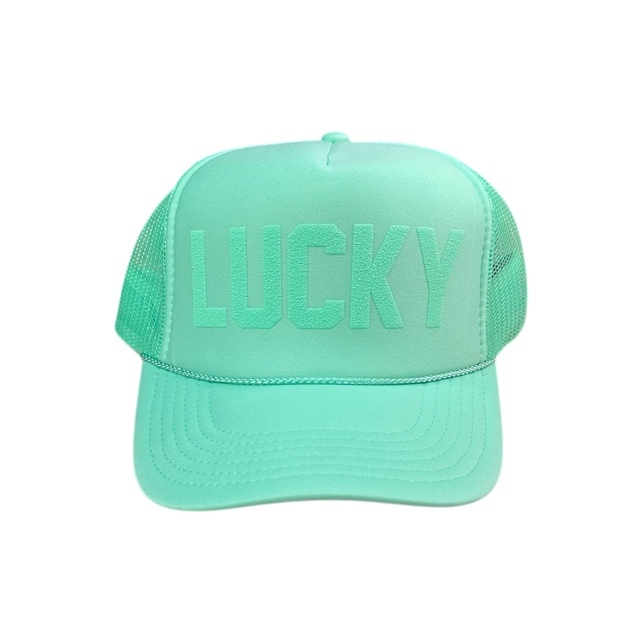 Tonal LUCKY - Mint Green Trucker Hat