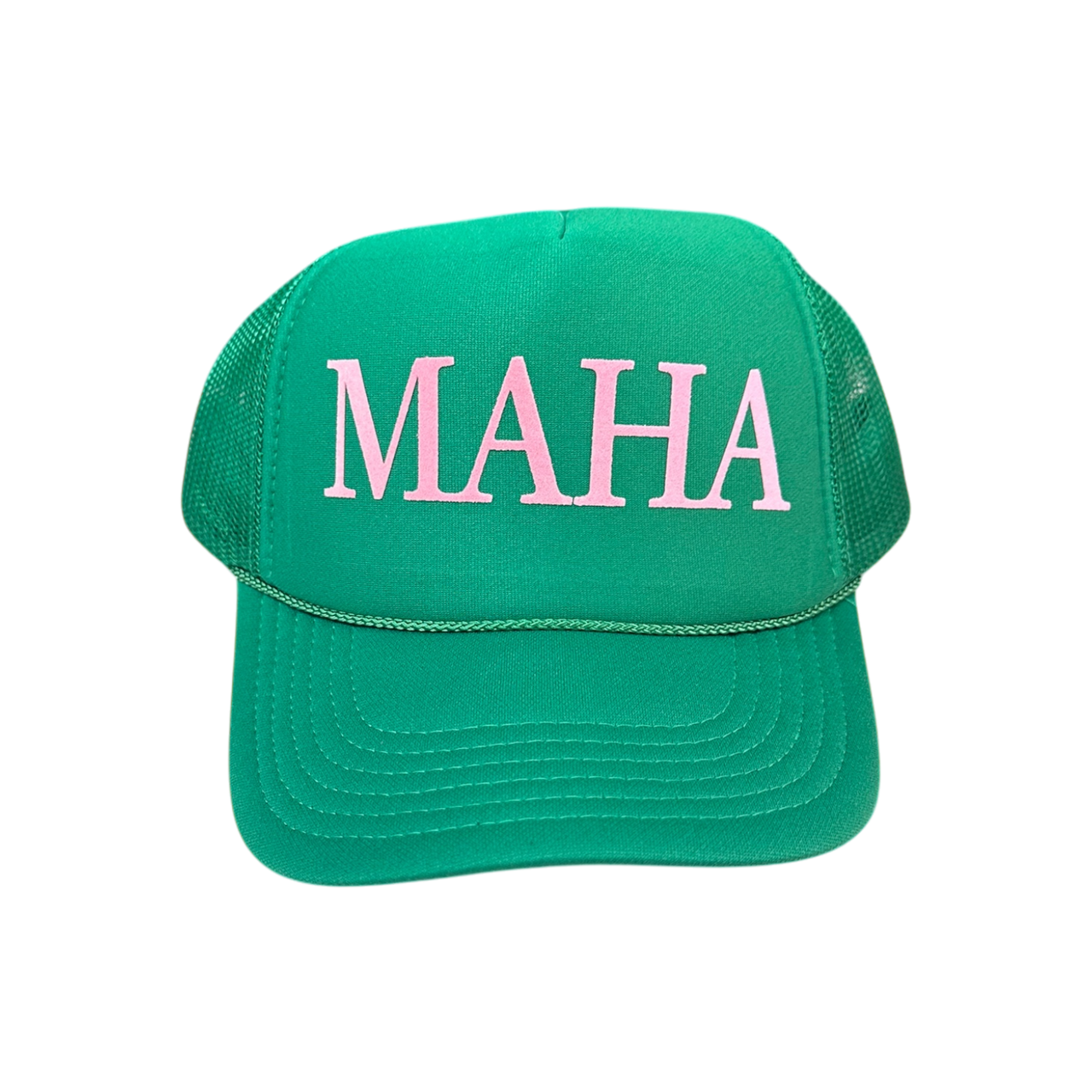 MAHA (pink velvet) - Green Trucker