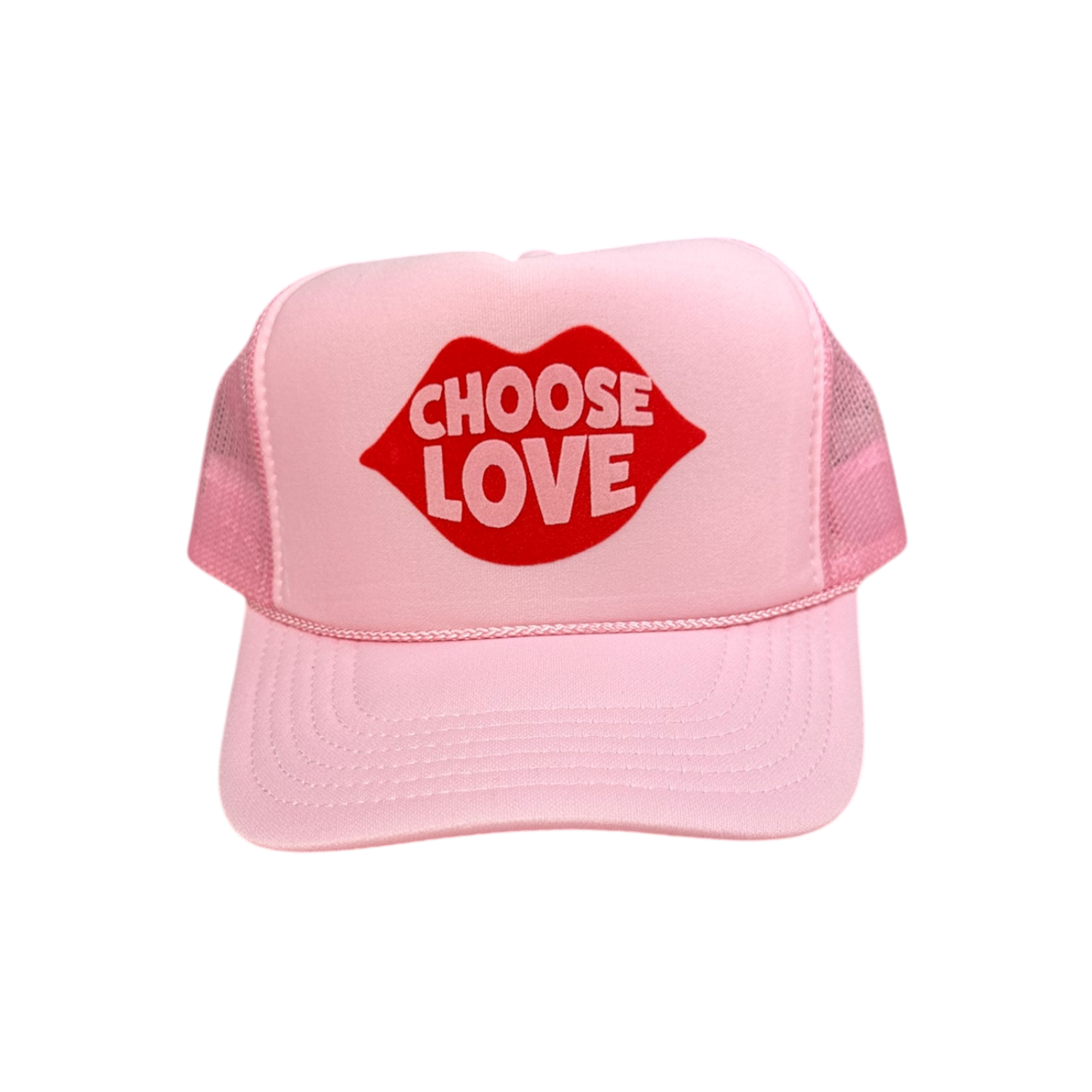 Choose Love (Lips) - Light Pink Trucker