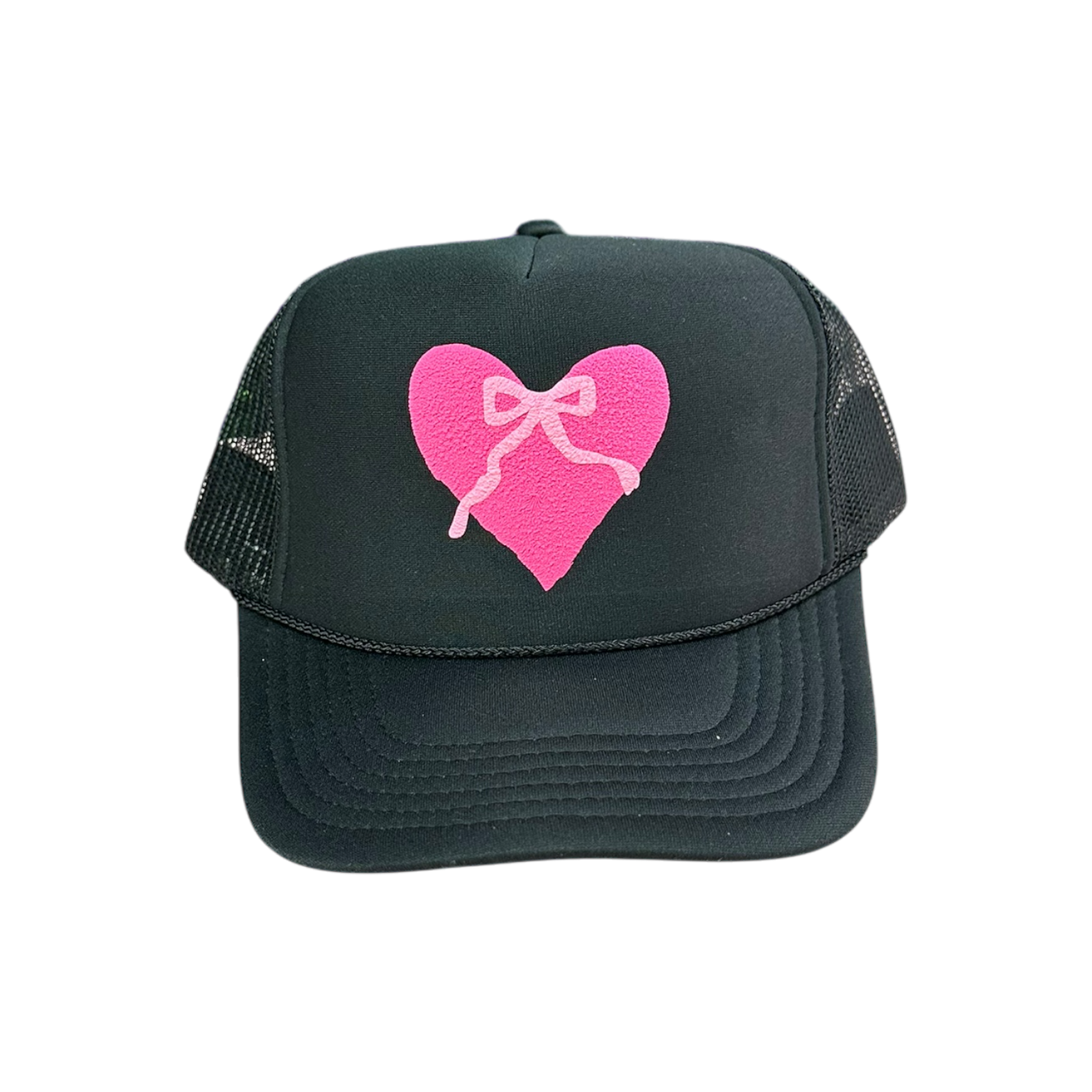 Heart with Bow - Black Trucker