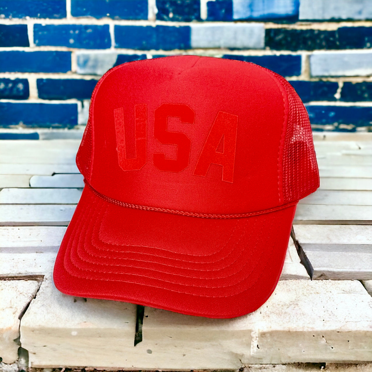 TOT Trucker - USA - (Red on Red)