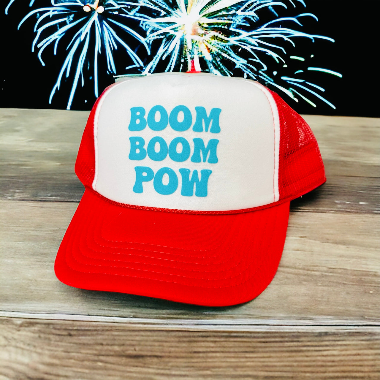 Boom Boom Pow - Red/White Trucker