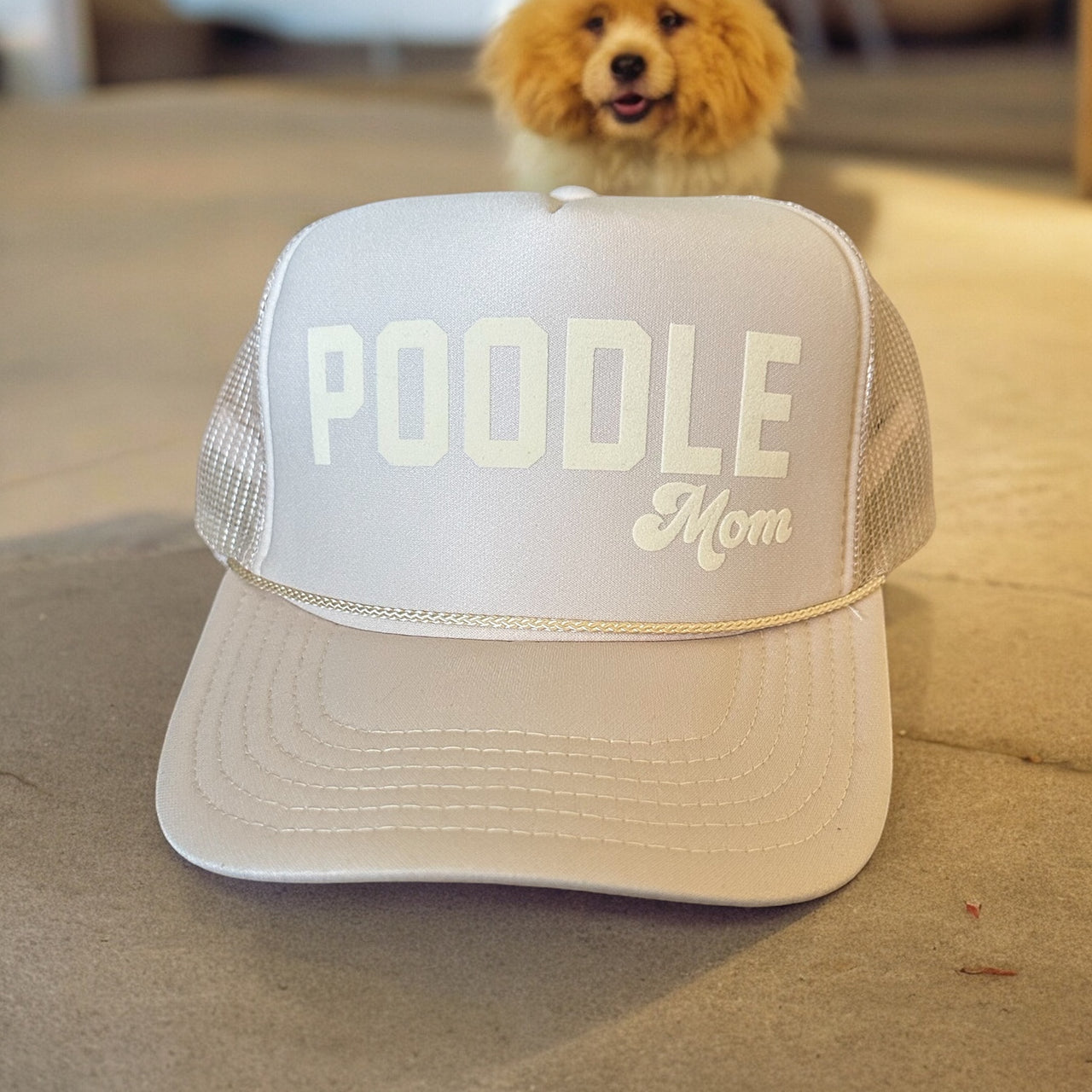 POODLE Mom (Tone on Tone) - Tan Trucker