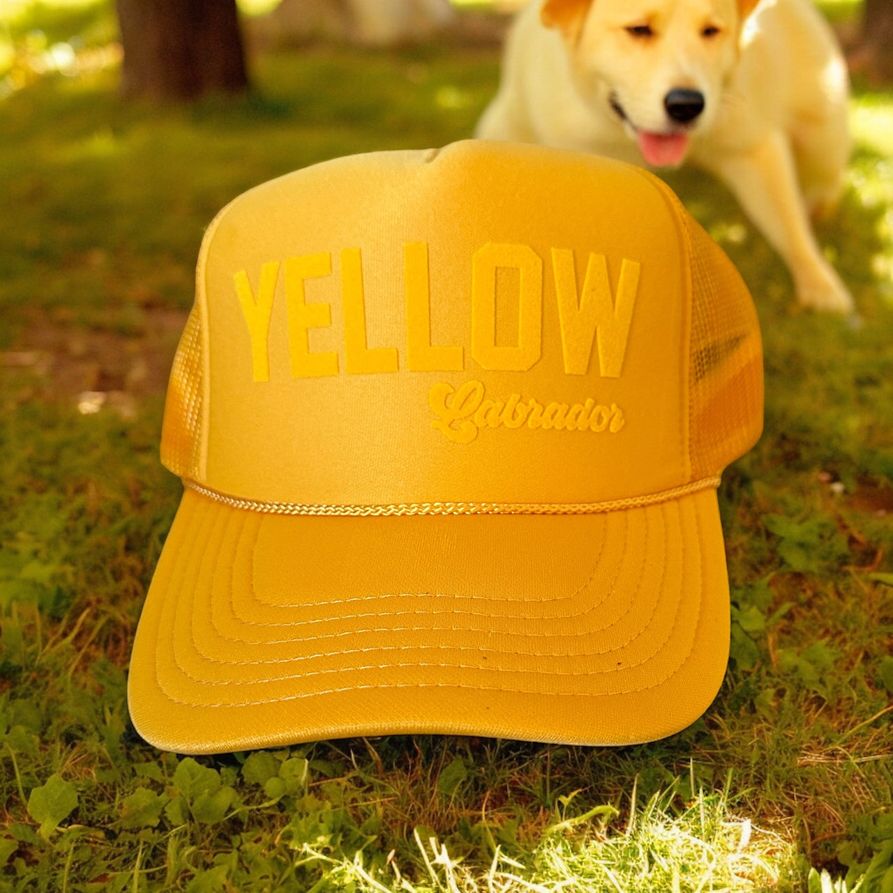 YELLOW Labrador (Tone on Tone) Gold Yellow Trucker