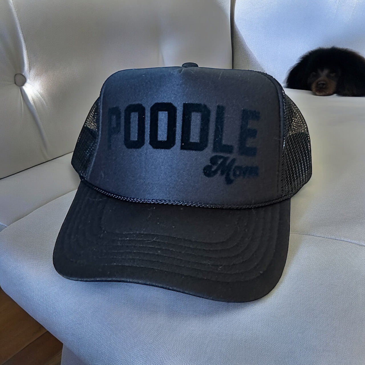 POODLE Mom (Tone on Tone) - Black Trucker