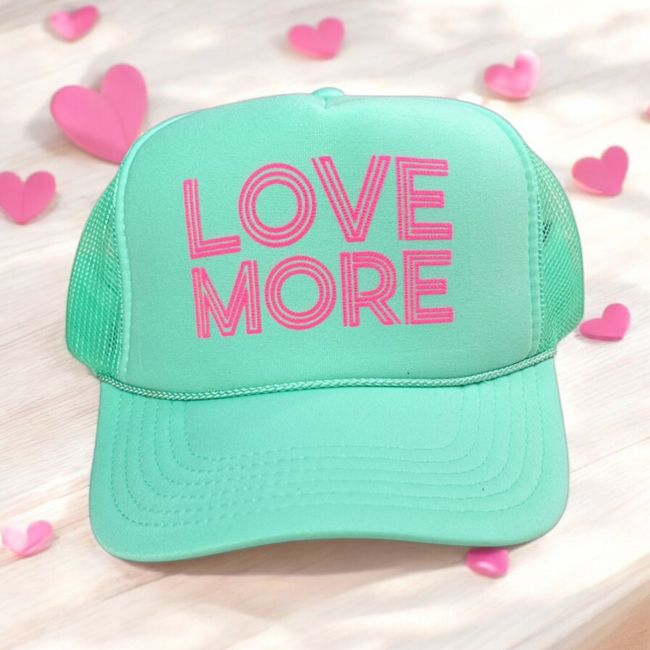 LOVE MORE - Mint Trucker