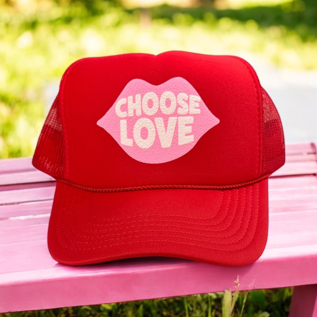 Choose Love (lips) - Red Trucker