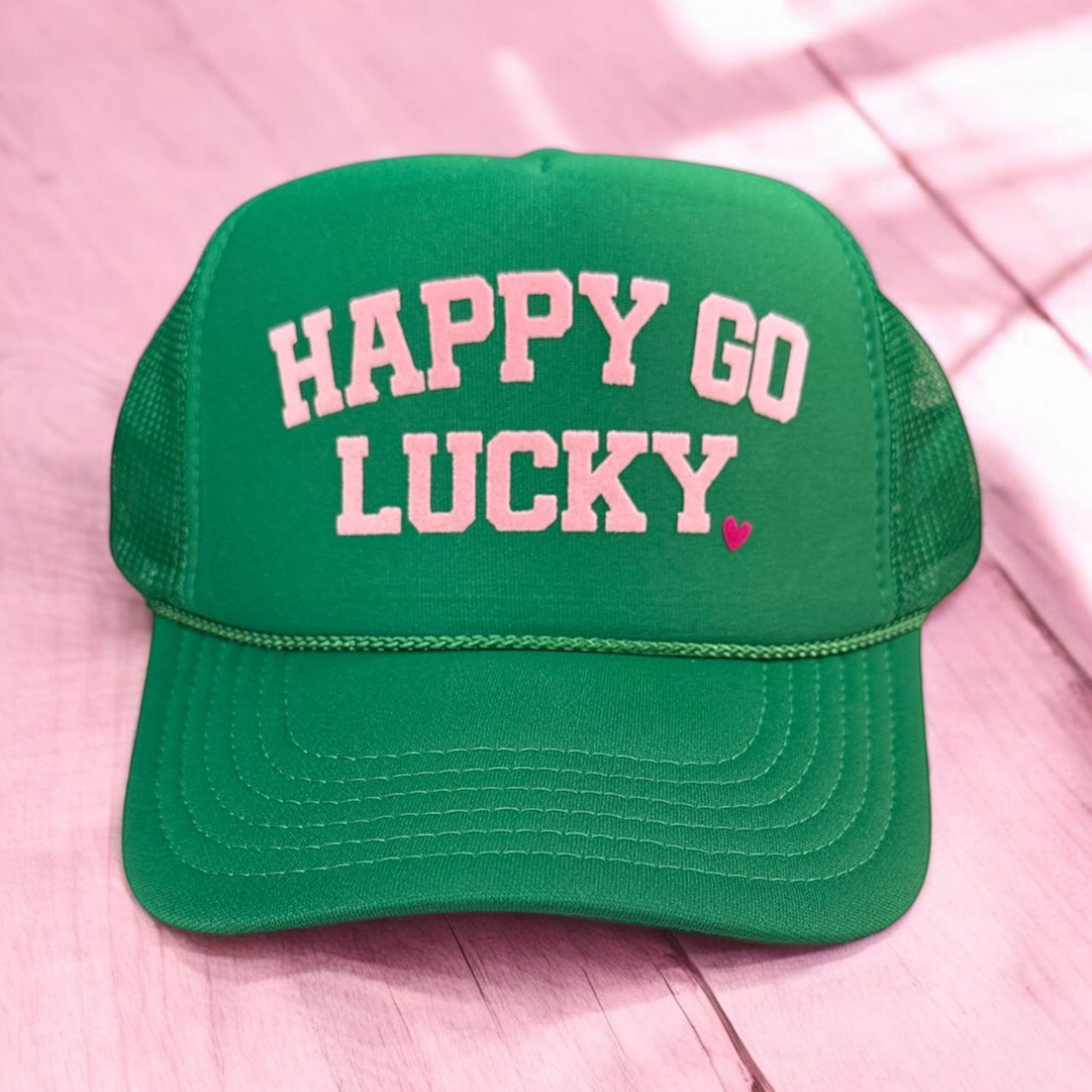 Happy Go Lucky - Green Trucker Hat