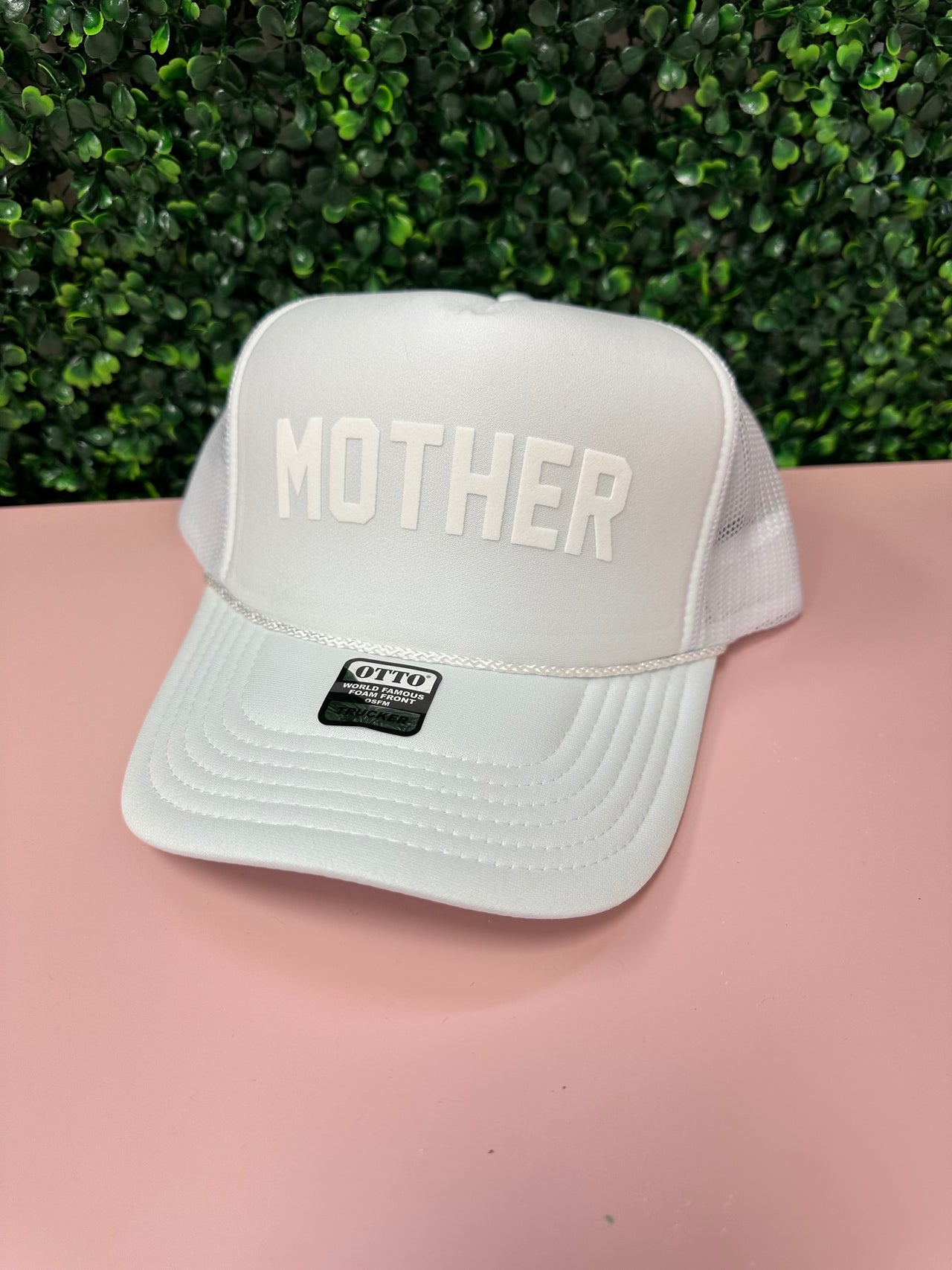 TOT Trucker - MOTHER - (White on White)